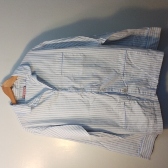 Thomas Pink White w/Blue Stripes Classic Cotton Gentleman's Pajama Set (Large) - Picture 10 of 15